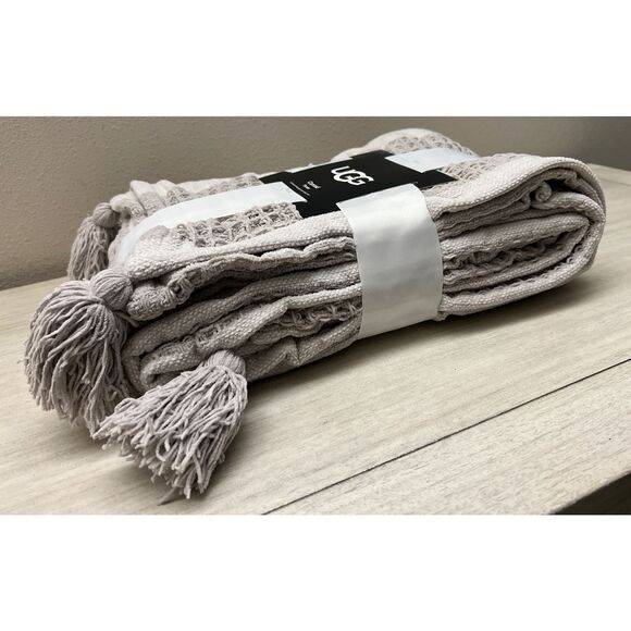 UGG CONRAD Shoreline Beige/Lt Brown/Off-White Throw Blanket 50”x 70” Soft - Picture 5 of 7